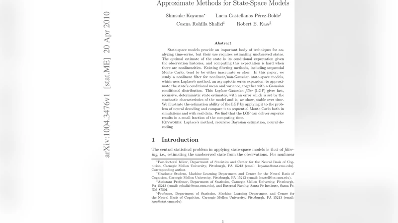 Approximate Methods for State-Space Models