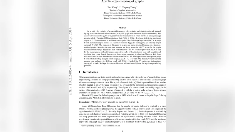 Acyclic edge coloring of graphs