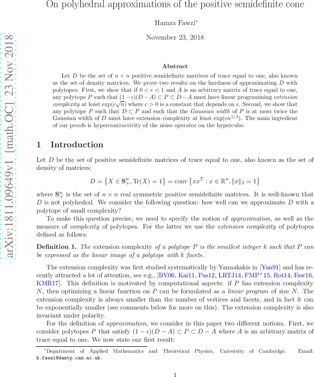 On polyhedral approximations of the positive semidefinite cone