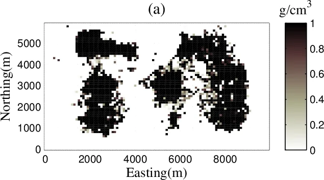 3-D Projected $ L_{1}$ inversion of gravity data