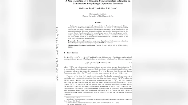 A Generalization of a Gaussian Semiparametric Estimator on Multivariate   Long-Range Dependent Processes