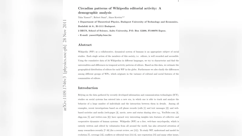 Circadian patterns of Wikipedia editorial activity: A demographic   analysis