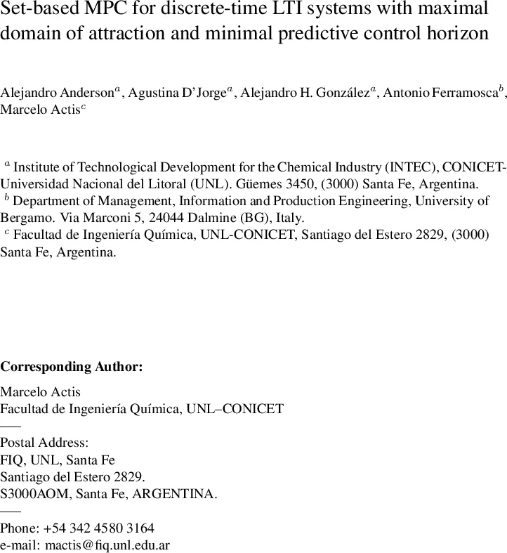 Set-based MPC for discrete-time LTI systems with maximal domain of   attraction and minimal predictive control horizon
