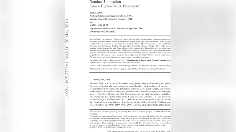 Nominal Unification from a Higher-Order Perspective