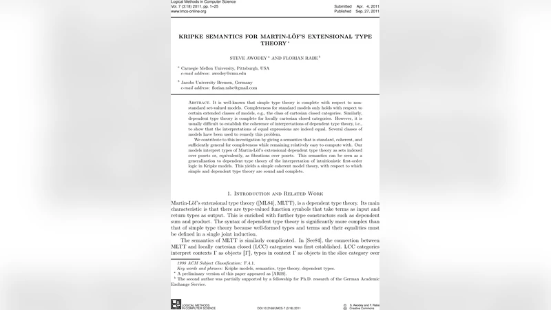 Kripke Semantics for Martin-L"ofs Extensional Type Theory