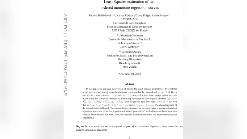Least Squares estimation of two ordered monotone regression curves