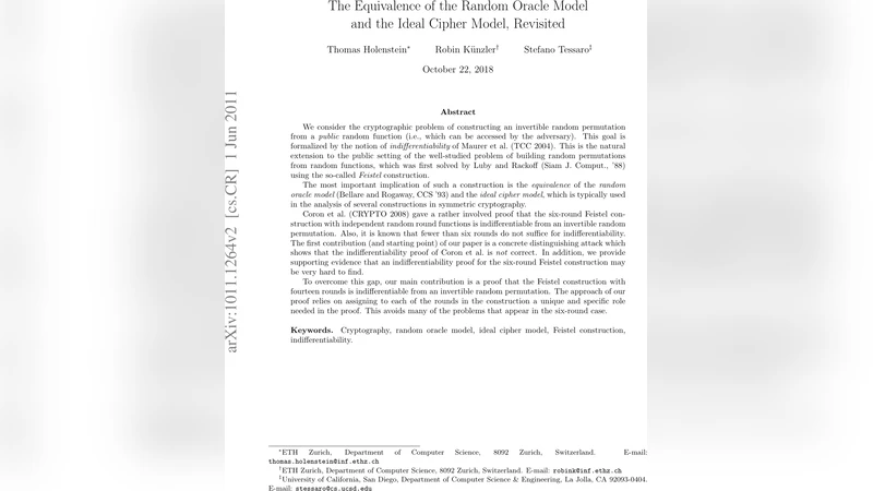 Equivalence of the Random Oracle Model and the Ideal Cipher Model,   Revisited