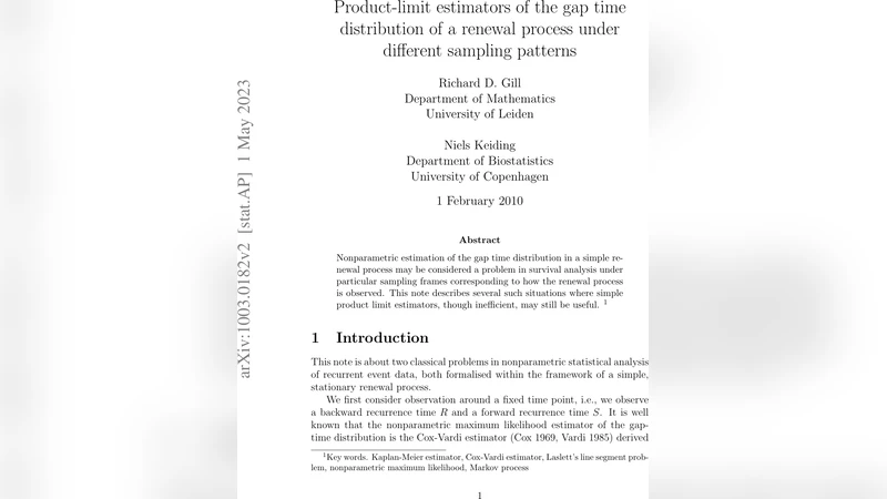 Product-limit estimators of the gap time distribution of a renewal   process under different sampling patterns