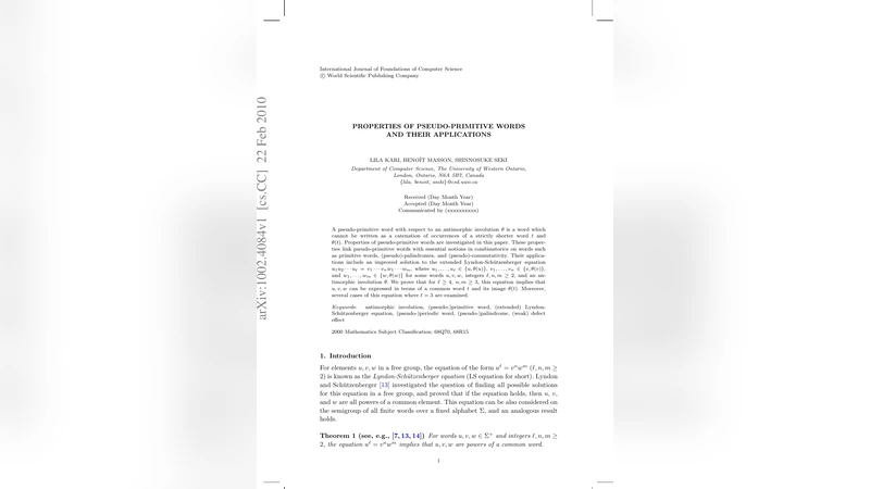 Properties of Pseudo-Primitive Words and their Applications