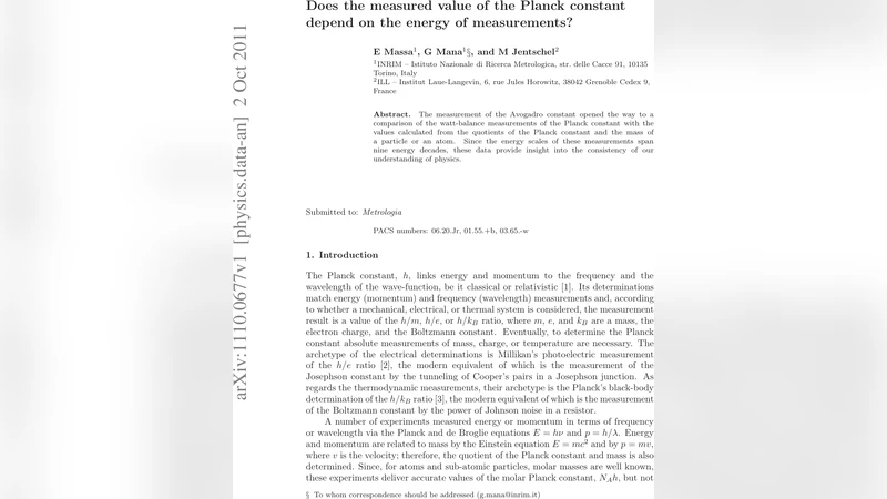 Does the measured value of the Planck constant depend on the energy of   measurements?