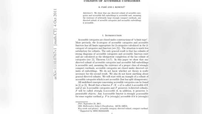 Colimits of accessible categories