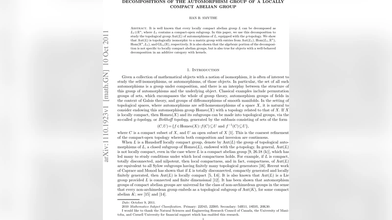 Decompositions of the automorphism group of a locally compact abelian   group
