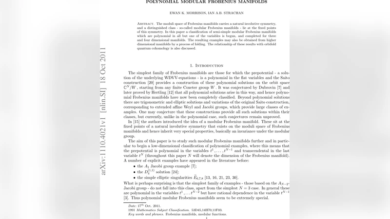 Polynomial Modular Frobenius Manifolds