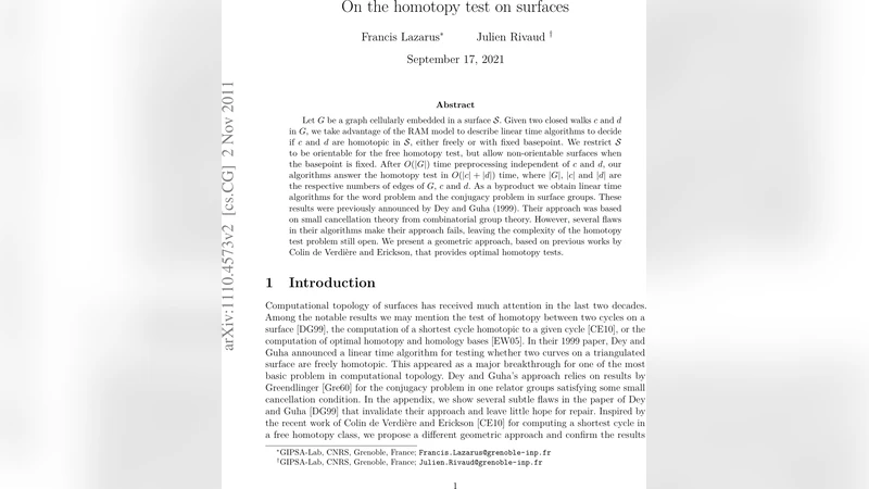 On the homotopy test on surfaces