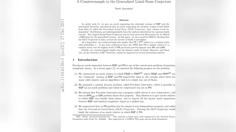 A Counterexample to the Generalized Linial-Nisan Conjecture