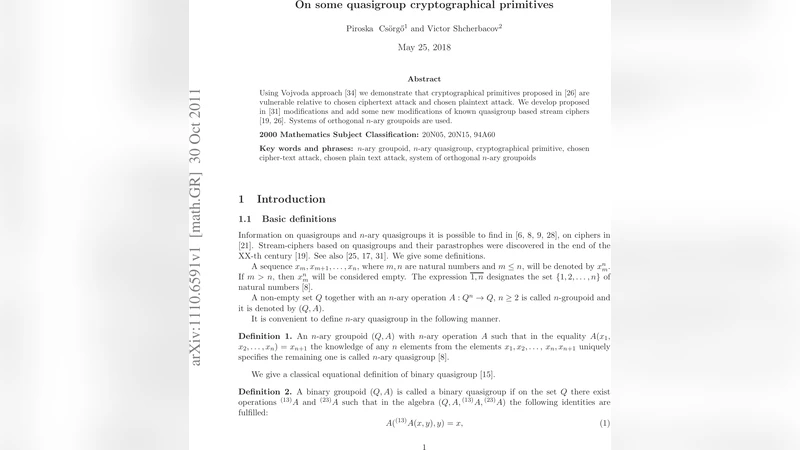 On some quasigroup cryptographical primitives