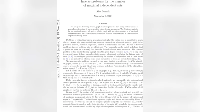Inverse problems for the number of maximal independent sets