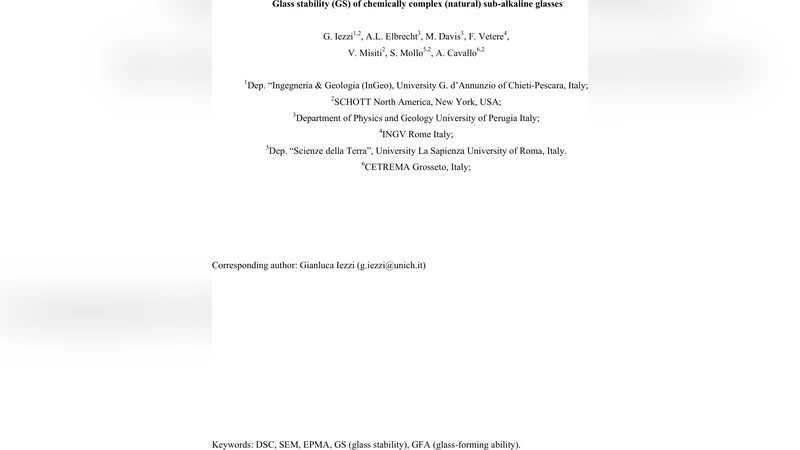 Glass stability (GS) of chemically complex (natural) sub-alkaline   glasses