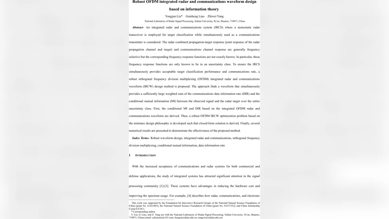 Robust OFDM integrated radar and communications waveform design based on   information theory