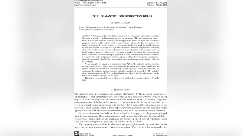 Initial Semantics for Reduction Rules