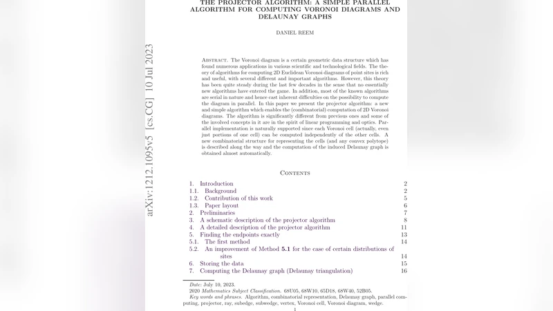 The projector algorithm: a simple parallel algorithm for computing   Voronoi diagrams and Delaunay graphs