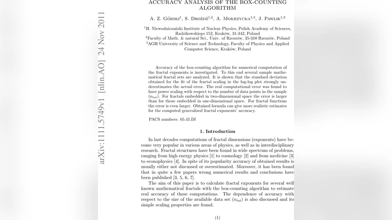 Accuracy analysis of the box-counting algorithm