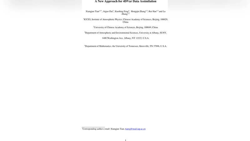 A New Approach for 4DVar Data Assimilation