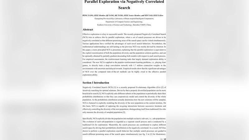 Parallel Exploration via Negatively Correlated Search
