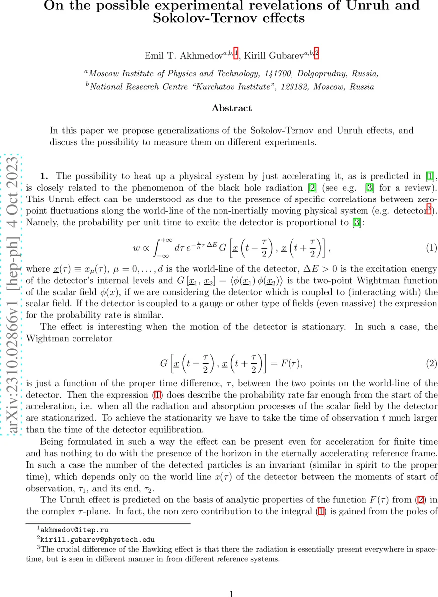 On the possible experimental revelations of Unruh and Sokolov-Ternov effects