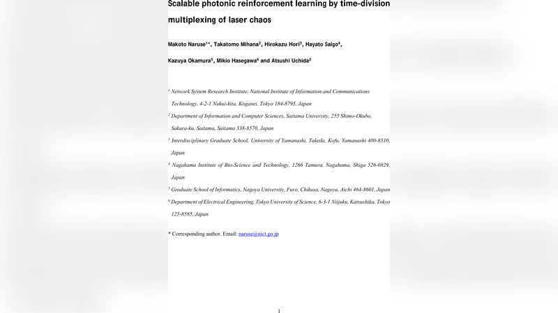 Scalable photonic reinforcement learning by time-division multiplexing   of laser chaos