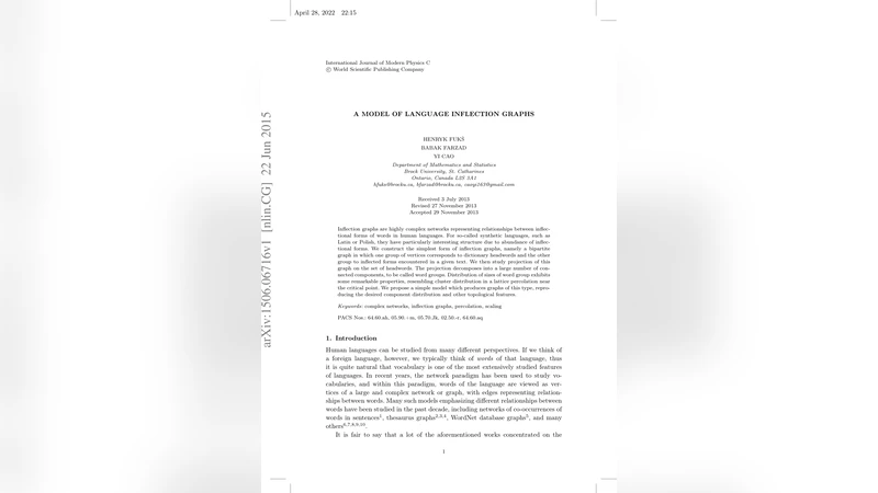 A model of language inflection graphs