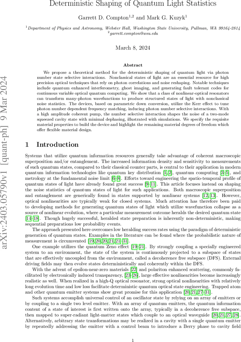Deterministic Shaping of Quantum Light Statistics
