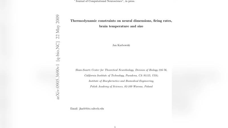 Thermodynamic constraints on neural dimensions, firing rates, brain   temperature and size