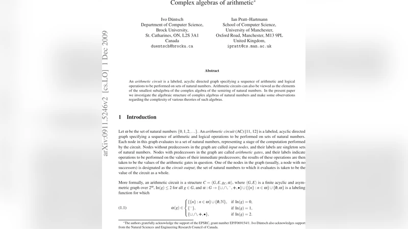 Complex Algebras of Arithmetic