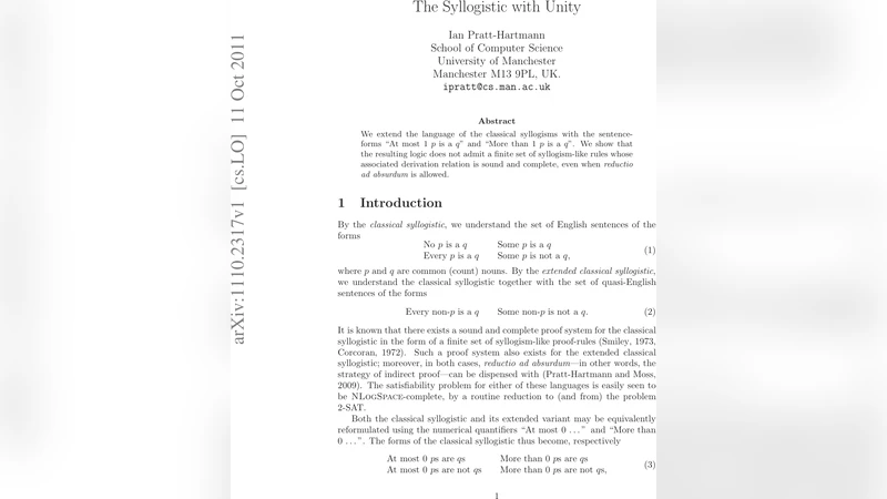 The Syllogistic with Unity