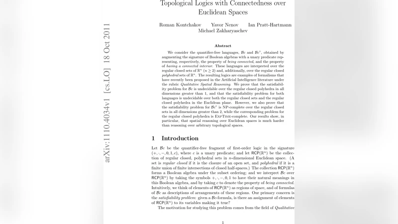 Topological Logics with Connectedness over Euclidean Spaces
