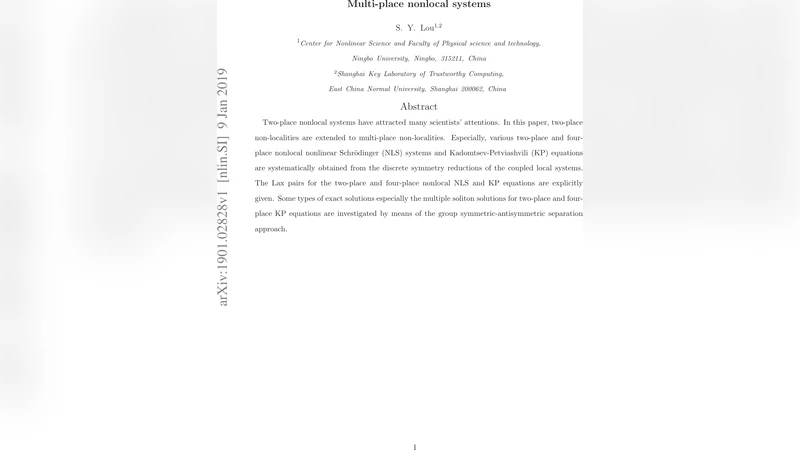 Multi-place nonlocal systems