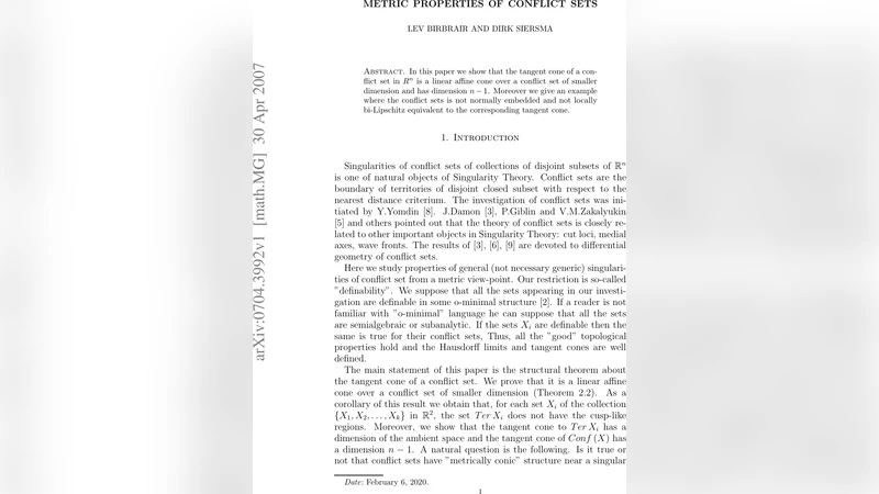 Metric Properties of Conflict Sets