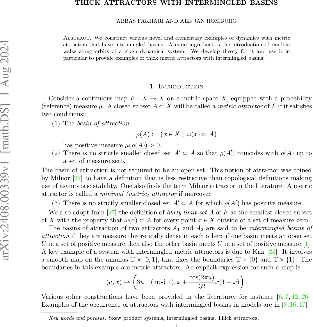 Thick attractors with intermingled basins