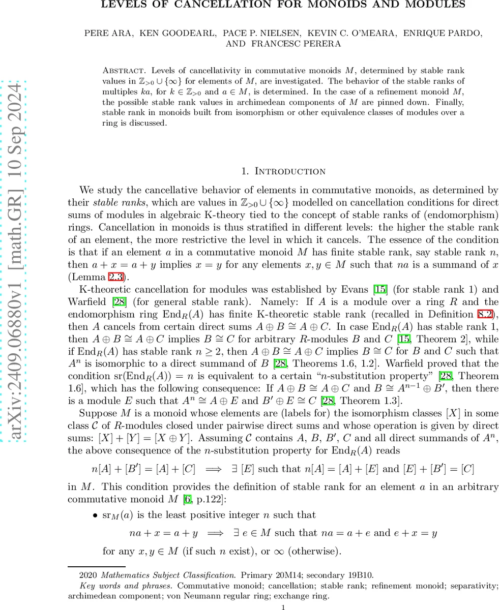 Levels of cancellation for monoids and modules