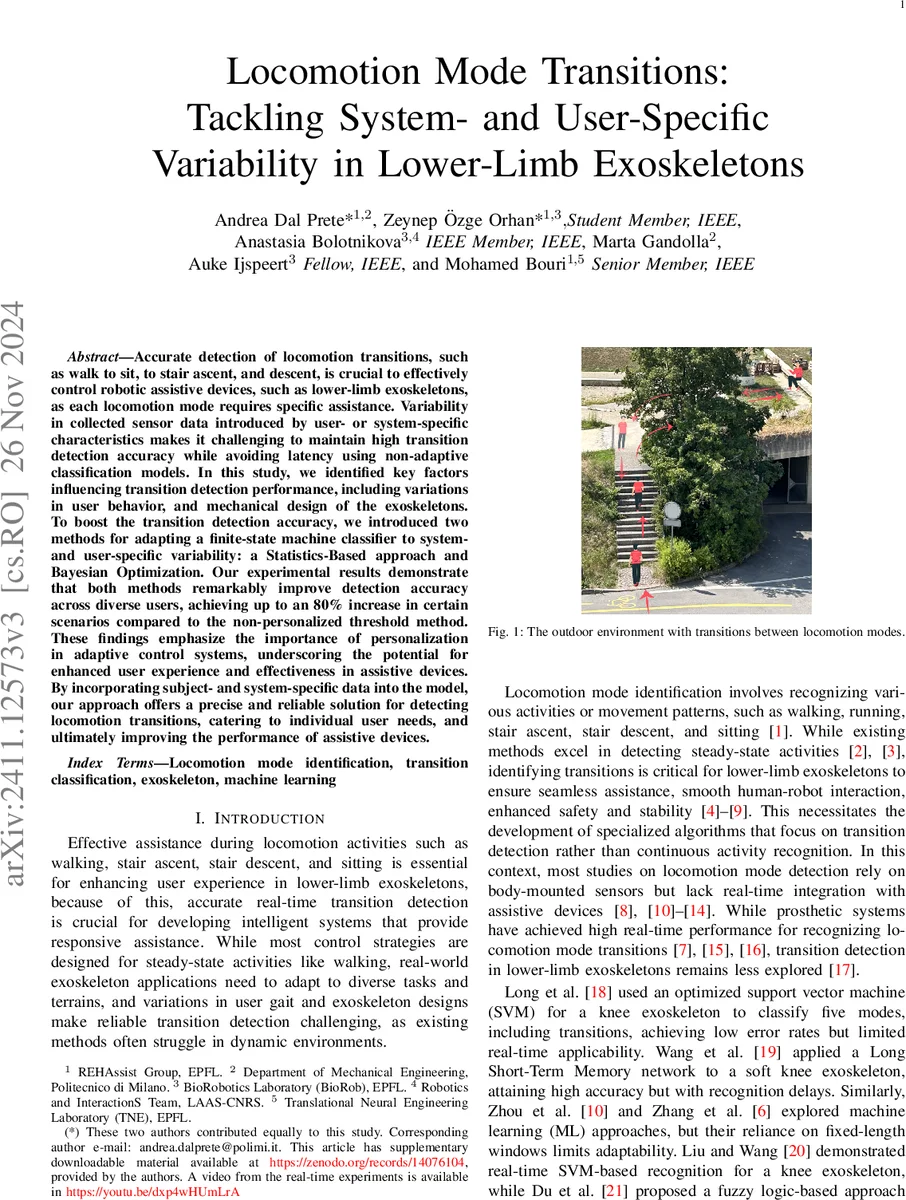 Locomotion Mode Transitions: Tackling System- and User-Specific Variability in Lower-Limb Exoskeletons
