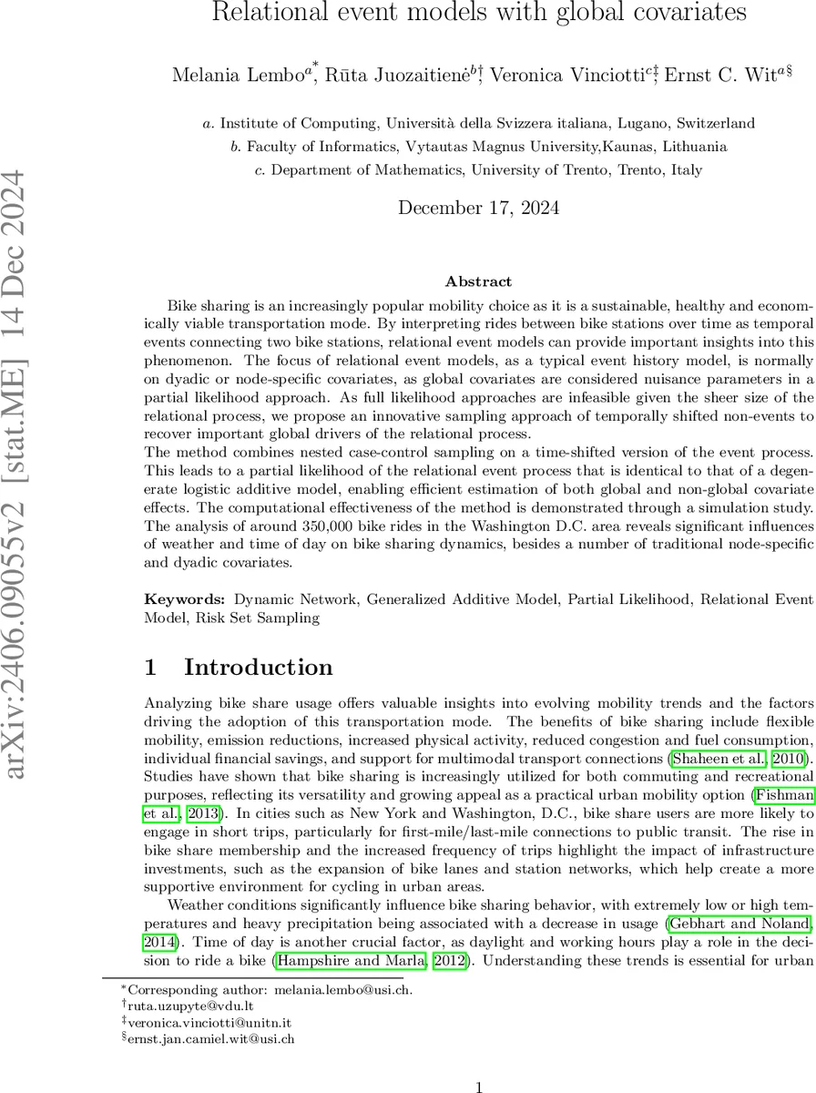 Relational event models with global covariates