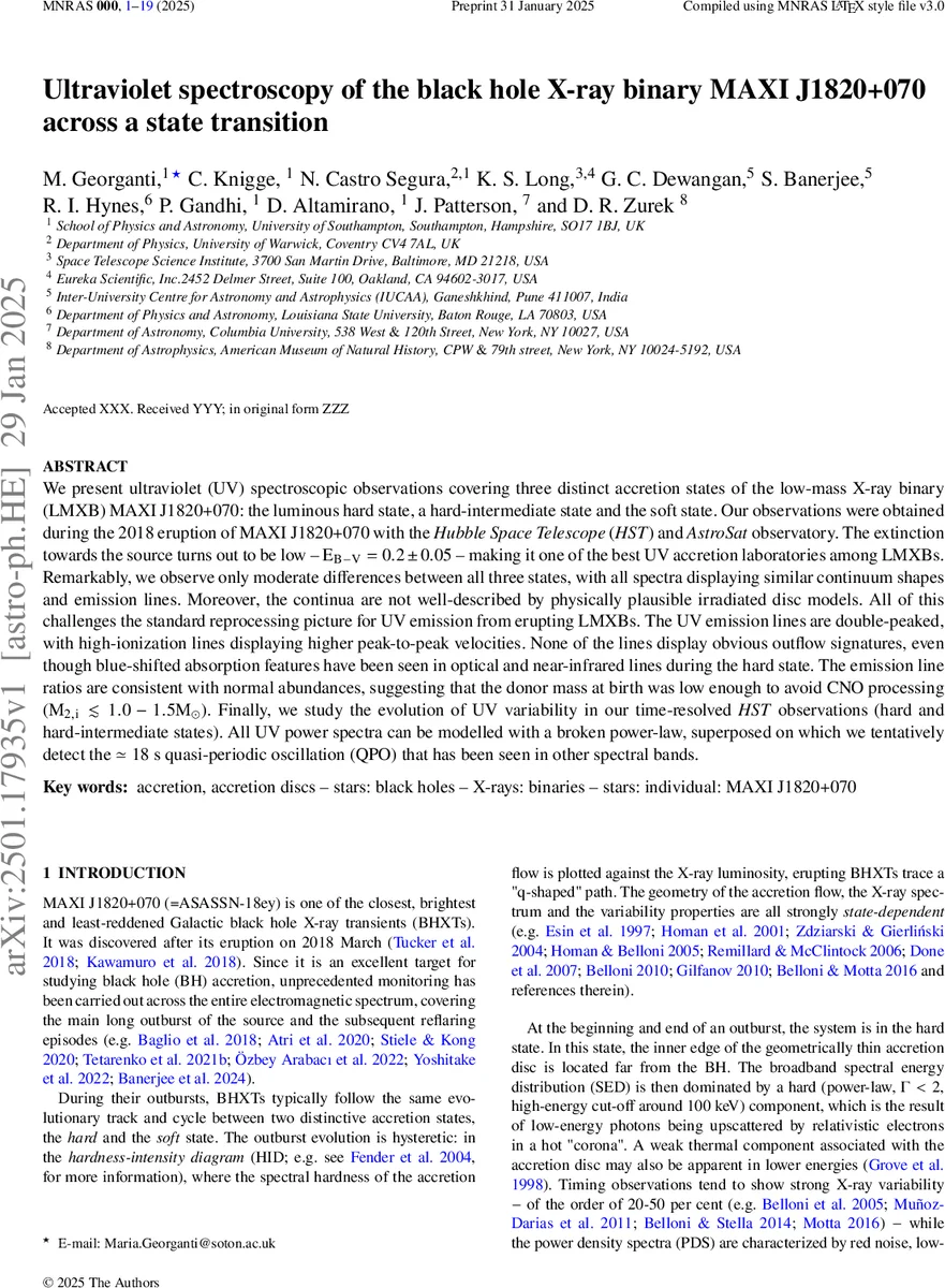 Ultraviolet spectroscopy of the black hole X-ray binary MAXI J1820+070 across a state transition