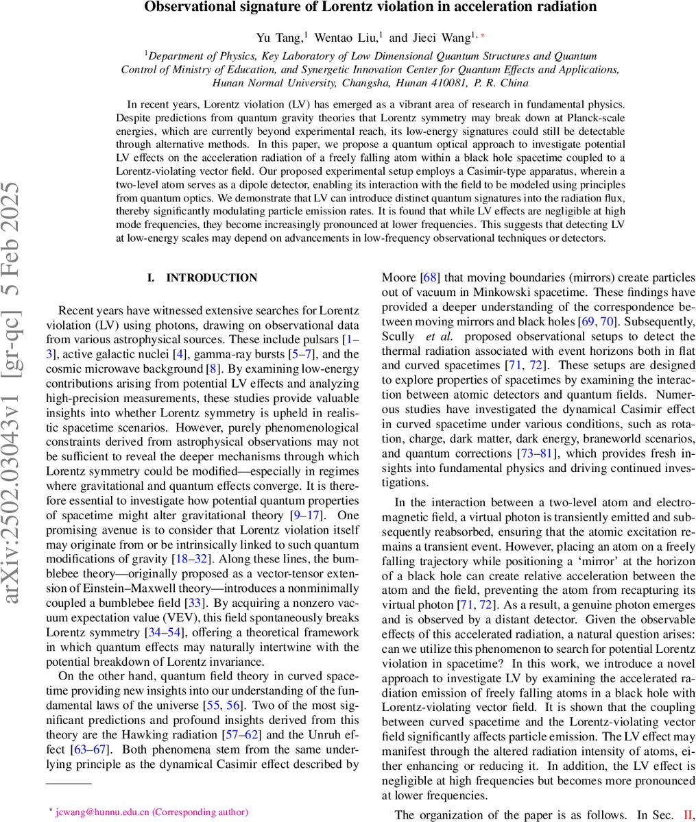 Observational signature of Lorentz violation in acceleration radiation