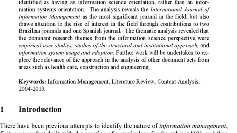 Where is Information Management Research?