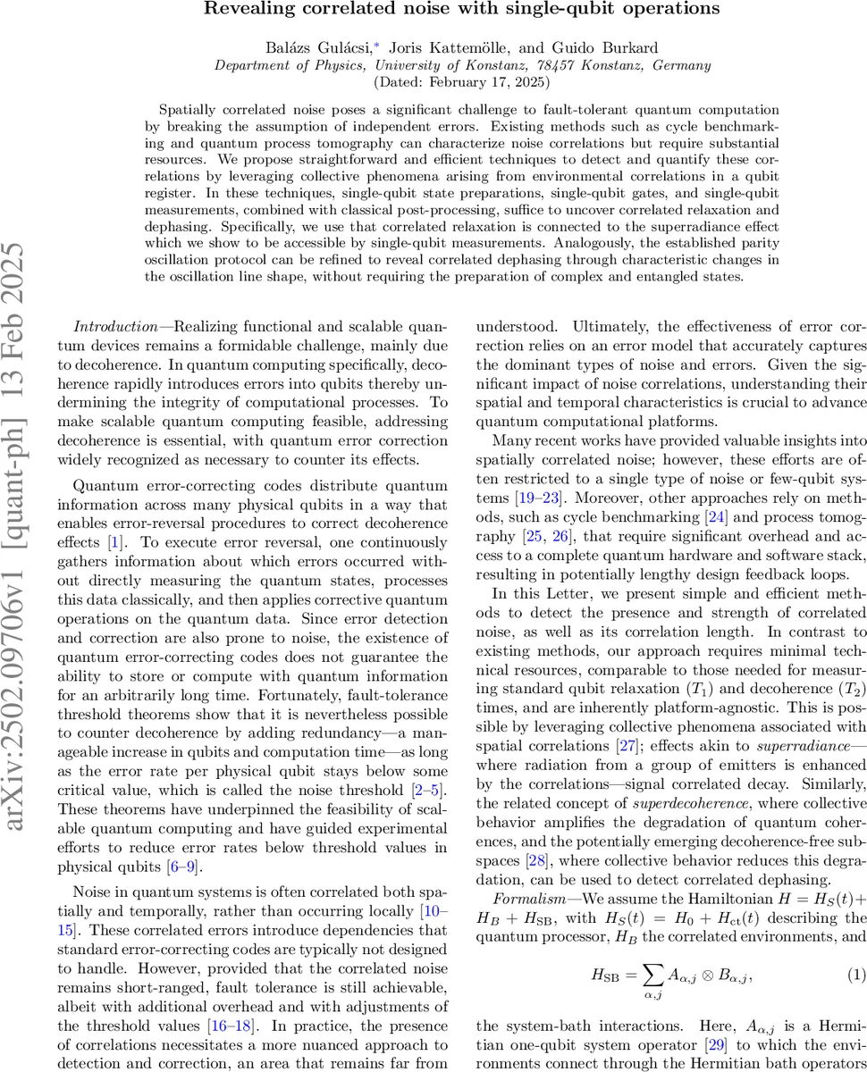 Revealing correlated noise with single-qubit operations