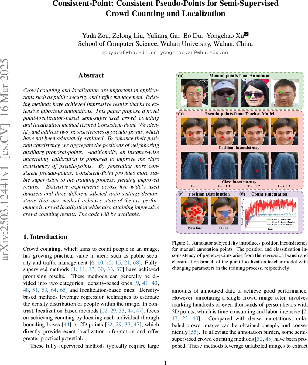 Consistent-Point: Consistent Pseudo-Points for Semi-Supervised Crowd Counting and Localization