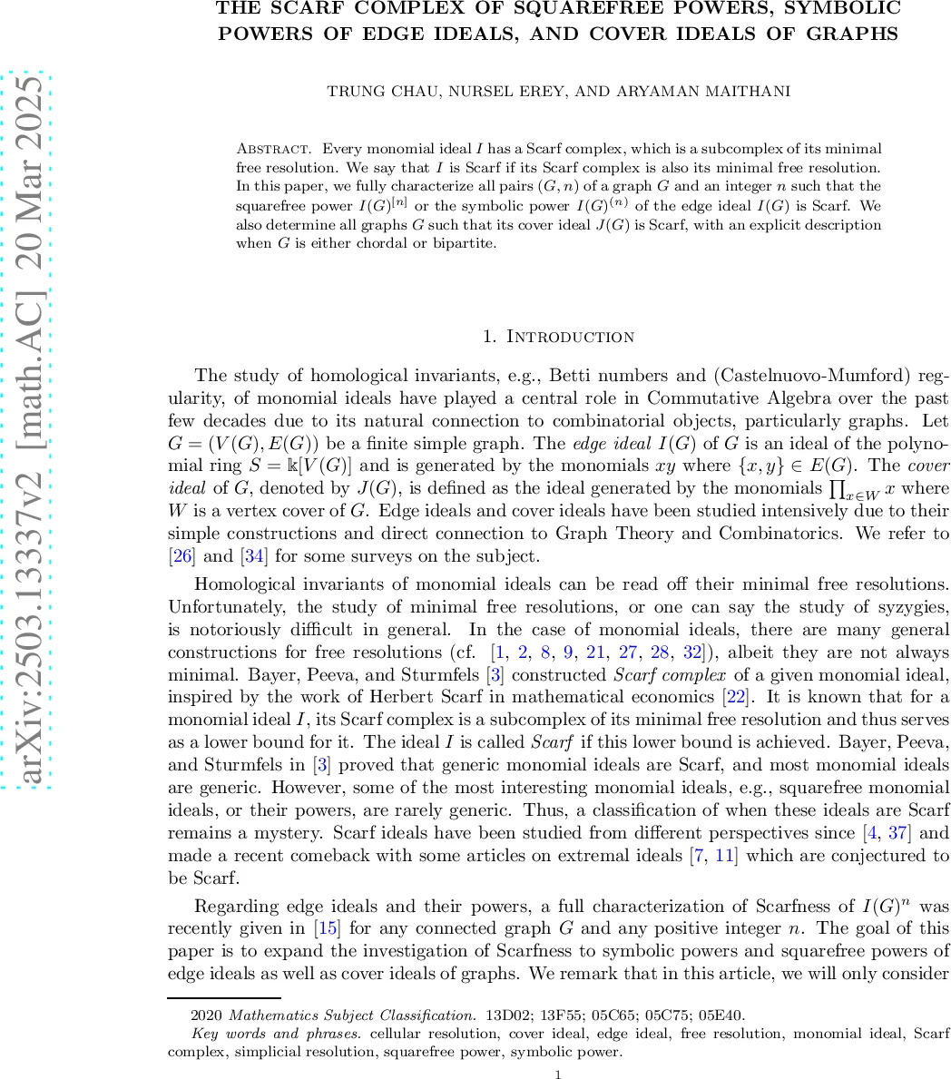 The Scarf complex of squarefree powers, symbolic powers of edge ideals, and cover ideals of graphs