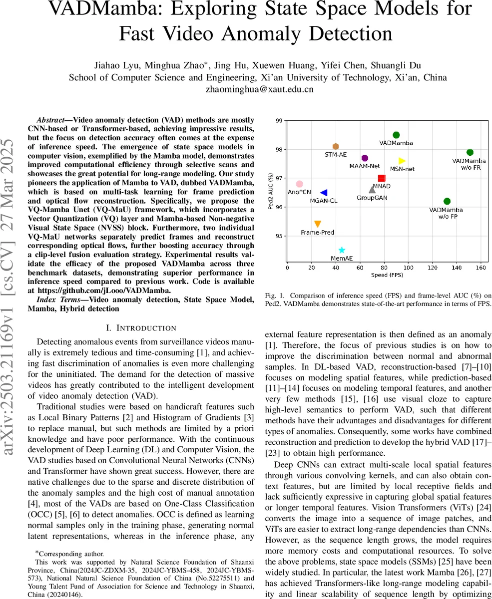 VADMamba: Exploring State Space Models for Fast Video Anomaly Detection