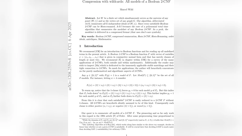Compression with wildcards: All models of a Boolean 2-CNF